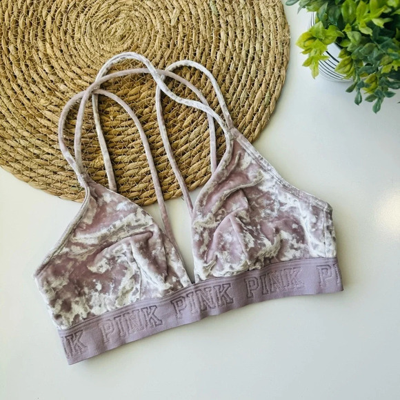 Victoria's Secret PINK Crushed Velvet Bralette Size Medium - Picture 3 of 6
